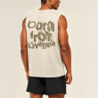 Retro Letter Print Loose Sleeveless Tank Top