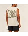 Retro Letter Print Loose Sleeveless Tank Top