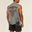 Washed Distressed Print Loose Sleeveless Tank Top