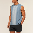 Washed Gradient Sleeveless Embroidered Sports Vest