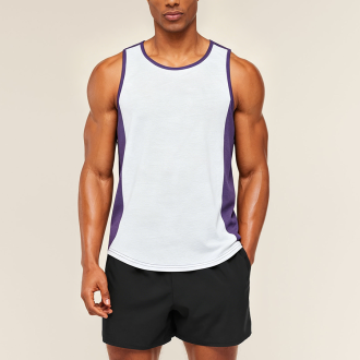 American Print Patchwork Color Block Sports Vest