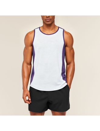 American Print Patchwork Color Block Sports Vest