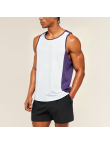 American Print Patchwork Color Block Sports Vest