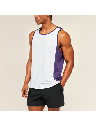 American Print Patchwork Color Block Sports Vest