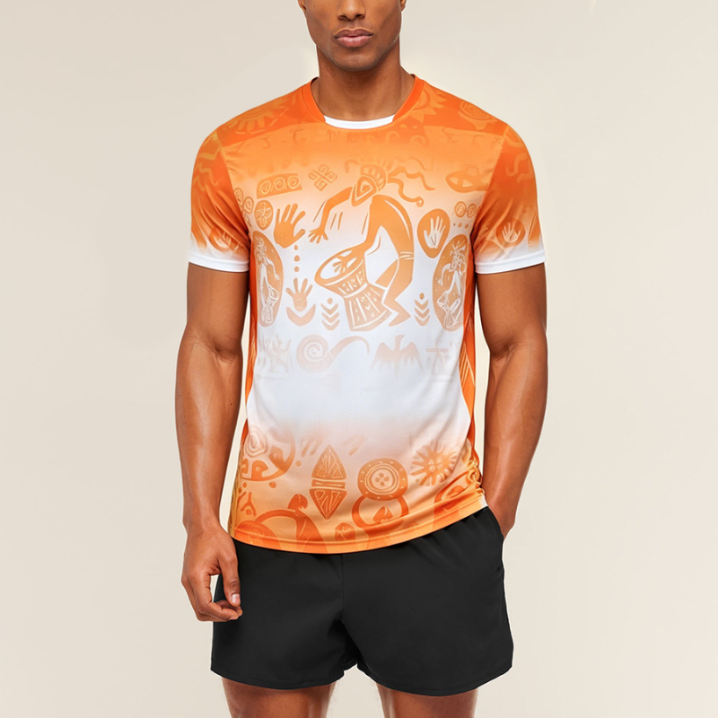 Quick-Drying Printed Athletic Wear / Badminton Shirt