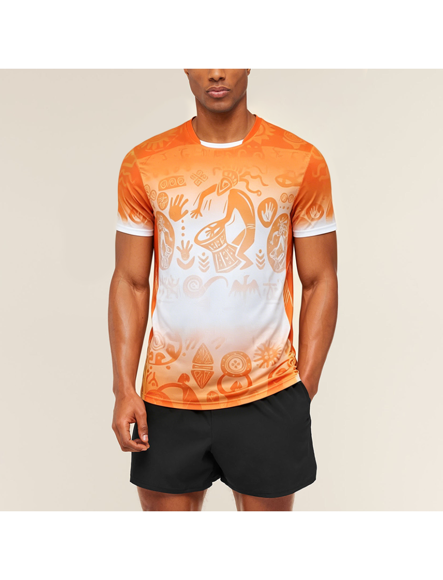 Quick-Drying Printed Athletic Wear / Badminton Shirt