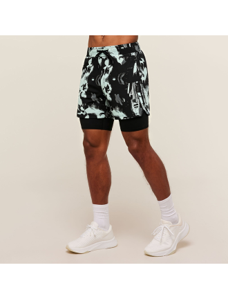 Men's Double-Layer Athletic Shorts — Elastic Waistband