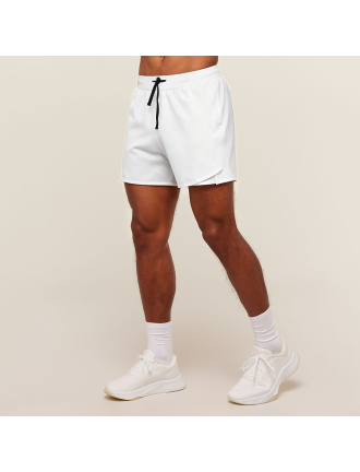 Summer Elastic Waist Back Zip Pocket Running Shorts