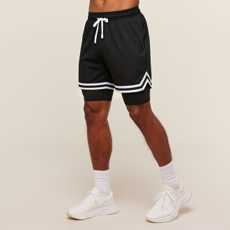 R910 Double Layer Elastic Sports Shorts