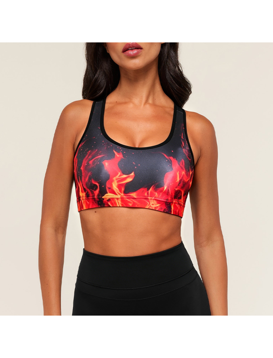 Tie-Dye Print Adjustable Seamless Sports Bra