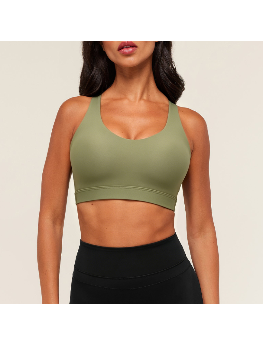 Longline Sports Bra Wire-Free with Padding Moderate Support