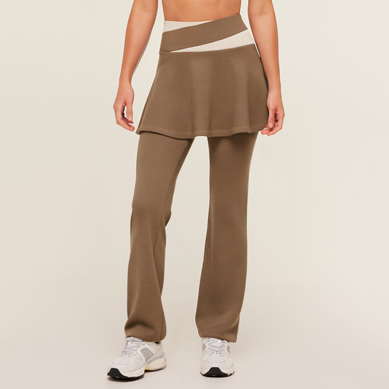 High Waist Two-Piece Yoga Bell-Bottom Pants