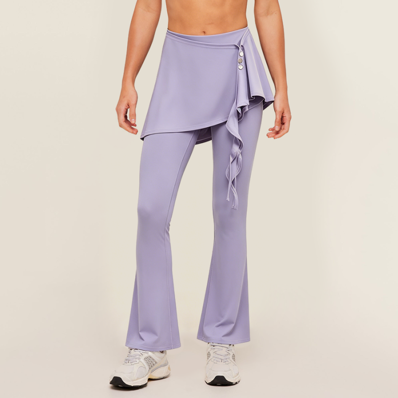 Fake Two-Piece High-Waist Yoga Pants