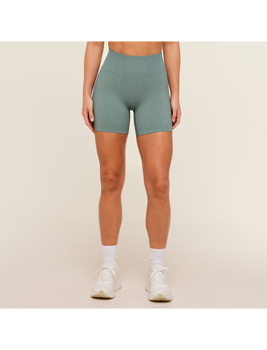 High Elastic Ribbed Seamless Butt Lift Yoga Shorts