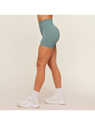 High Elastic Ribbed Seamless Butt Lift Yoga Shorts